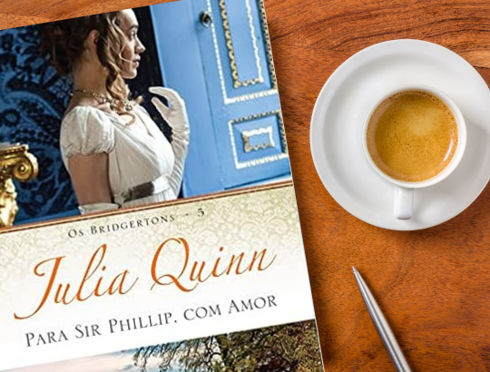 tomando um belo café e lendo o livro de para sir phillip, com amor